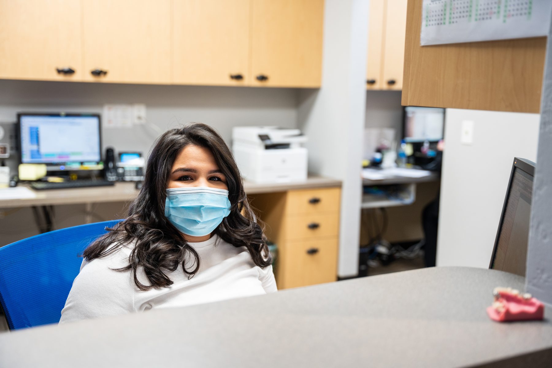 A child during a dental checkup