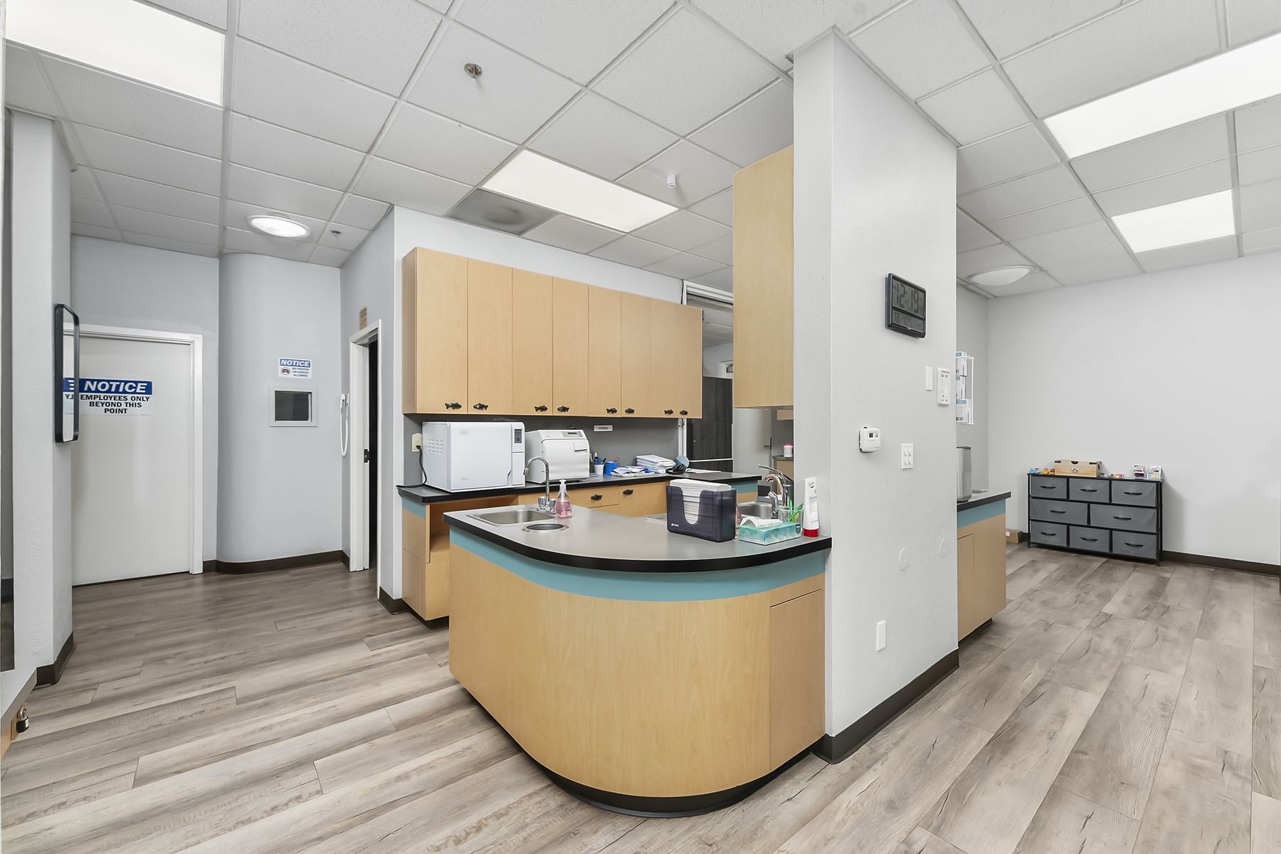Sterilization area with autoclaves behind our treatment bays